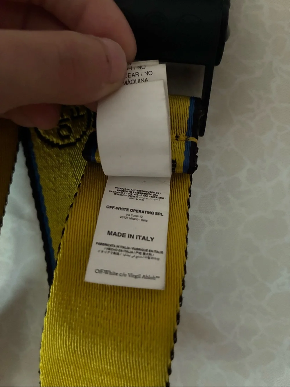 Off-White Yellow and Black Industrial Web Belt